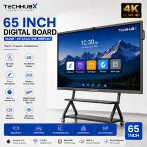 TechHubX 65 Inch Interactive Smart Board 4K UHD Digital Display for Classrooms and Meeting Rooms