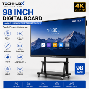 TechHubX 98 Inch Interactive Smart Board 4K UHD Digital Board for Classrooms and Meeting Rooms