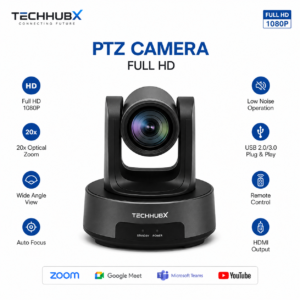 TechHubX Full HD PTZ Camera with AI Auto Tracking for Video Conferencing and Live Streaming