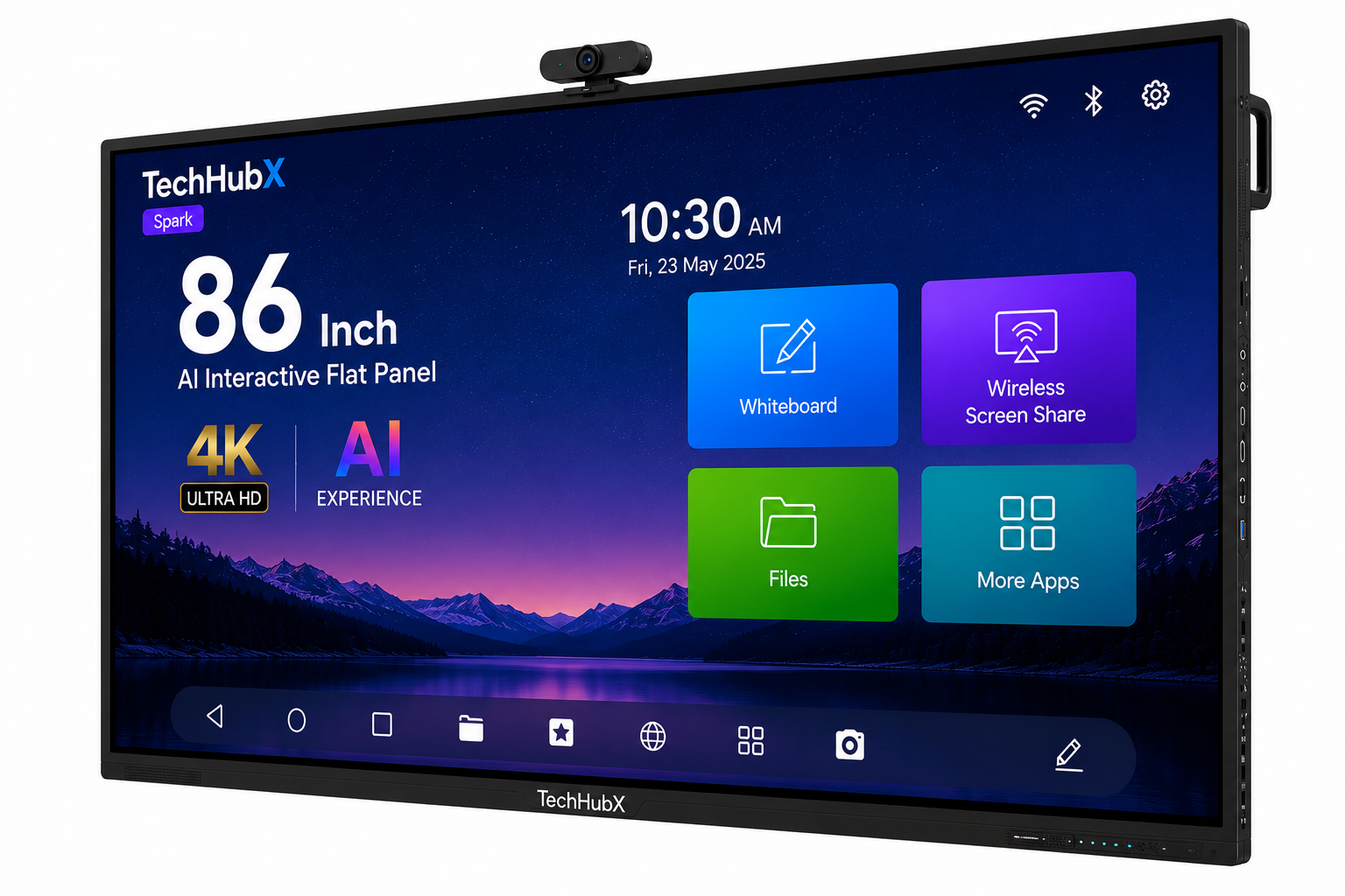 TechHubX Spark 86 Inch AI Interactive Flat Panel with 4K UHD Display